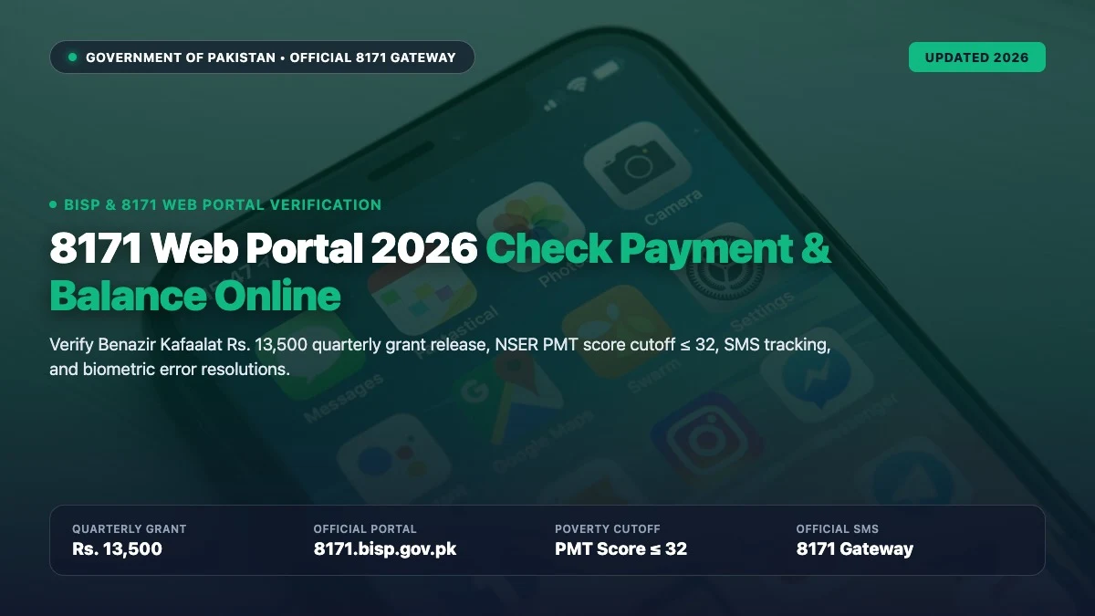 8171 Web Portal 2026 How to Check Payment and Balance Online by CNIC