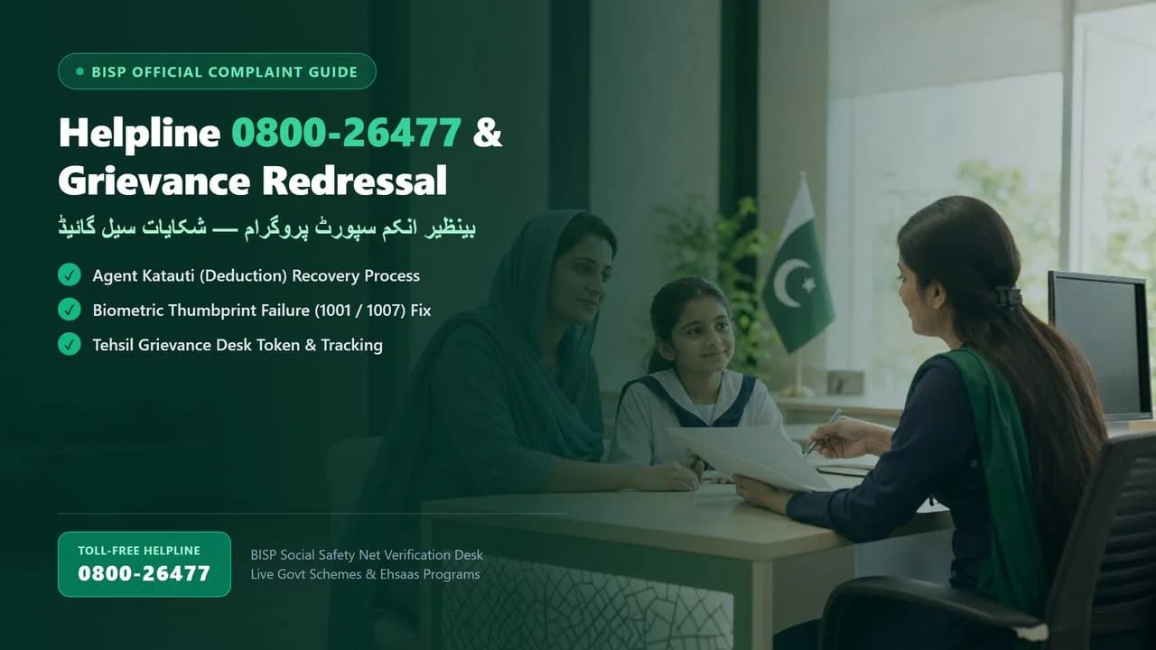 Helpline support headset and desk setup for submitting BISP complaints