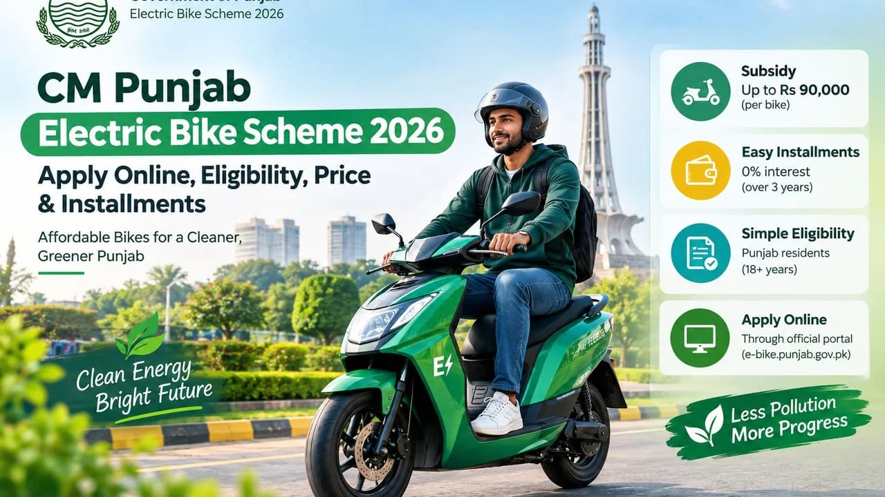 University student with electric motor bike subsidized by CM Punjab E-Bike scheme
