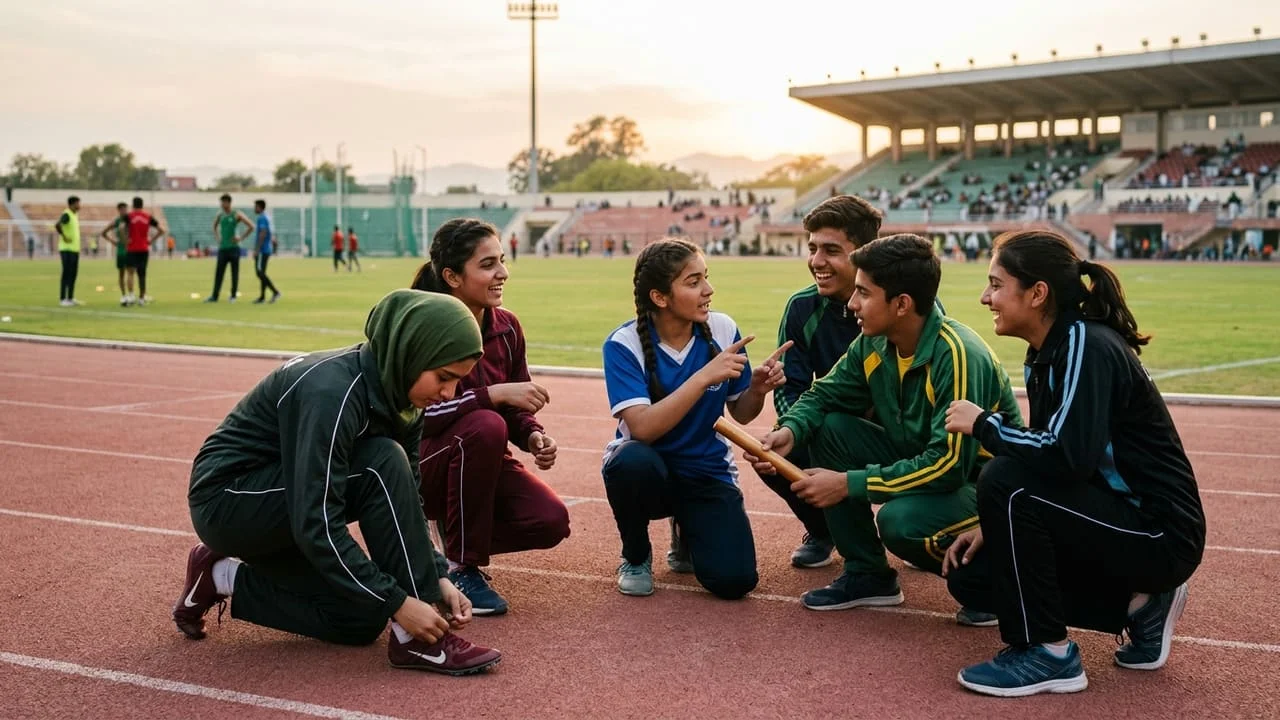 Young athletes participating in sports competitions at CM Punjab Youth Games