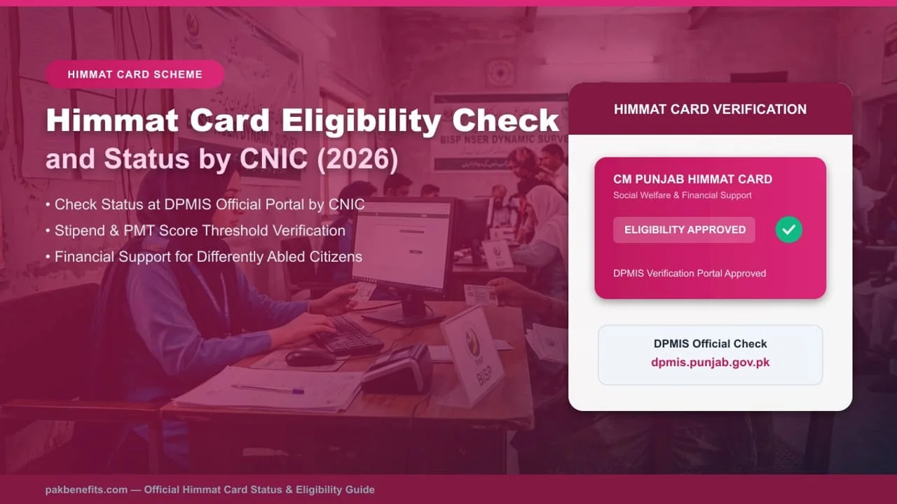 A person checking their Himmat Card eligibility status by CNIC on a phone