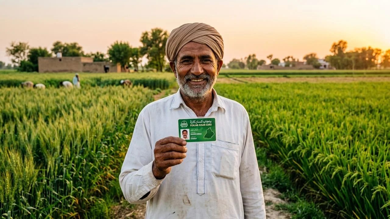 Farmer verifying Kisan Card 8070 PIN code at authorized agricultural dealer POS